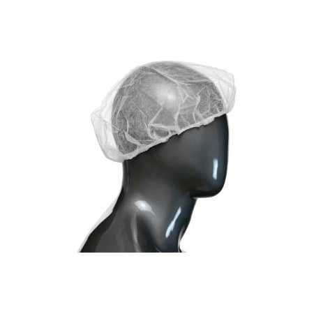 Pip West Chester White Bouffant Cap, 18"L, 100/Dispenser Box, 10 Boxes/Case UB-18-1000